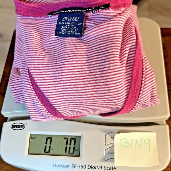 Ralph Lauren Sport Long Sleeve Tee Shirt Women's XL Pink White Pinstriped V-Neck - Picture 13 of 13